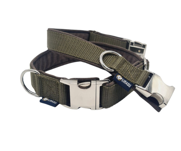 Klickhalsband Olive/Braun